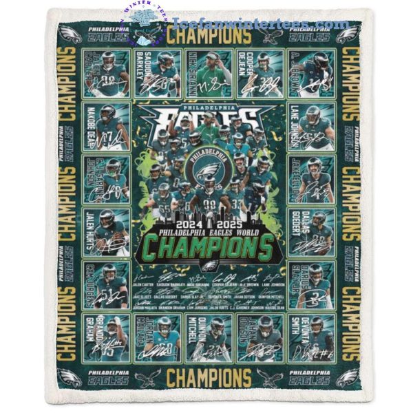 2024-2025 Philadelphia Eagles World Champions Limited Edition Fleece Blanket