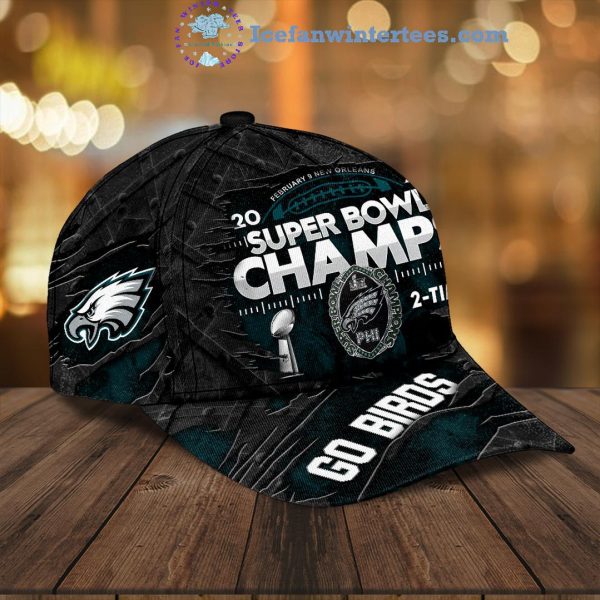 2024 Super Bowl LIX Philadelphia Eagles Champs 2-Time Classic Cap