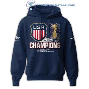 4 Nationas Face-Off 2025 Champions USA Hockey Special New Hoodie Cap