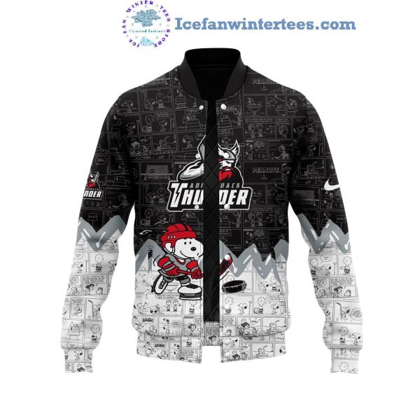 Adirondack Thunder 75th Anniversary Of Peanuts Night For Fans Limited Edition Baseball Jacket