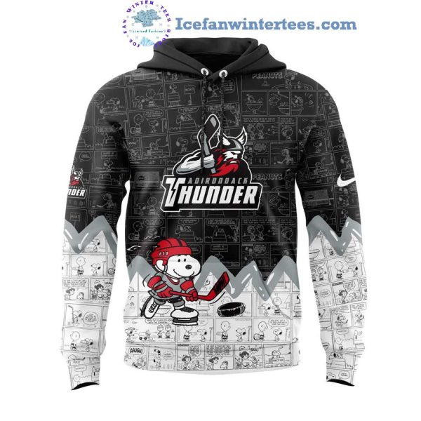 Adirondack Thunder 75th Anniversary Of Peanuts Night For Fans Limited Edition Hoodie Longpants Cap