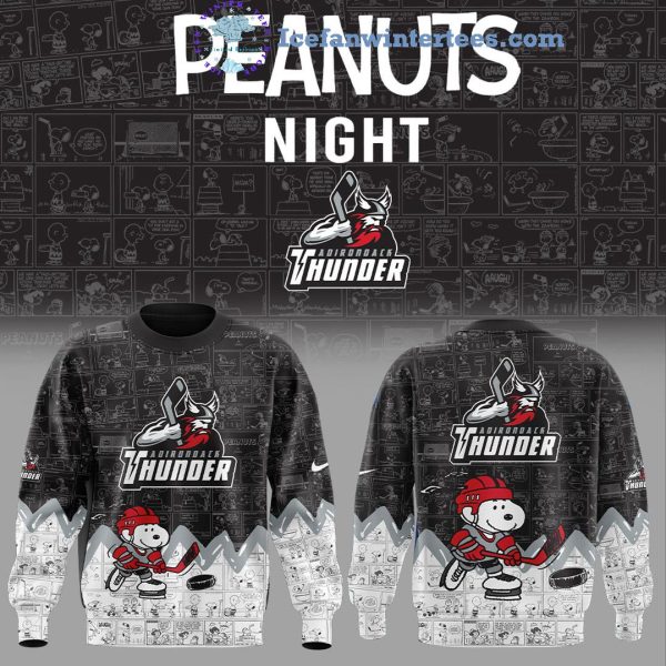 Adirondack Thunder 75th Anniversary Of Peanuts Night For Fans Limited Edition Hoodie Longpants Cap