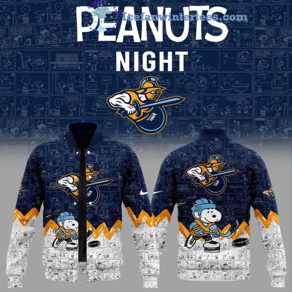 Atlanta Gladiators 75th Anniversary Of Peanuts Night For Fans Limited Edition Baseball Jacket