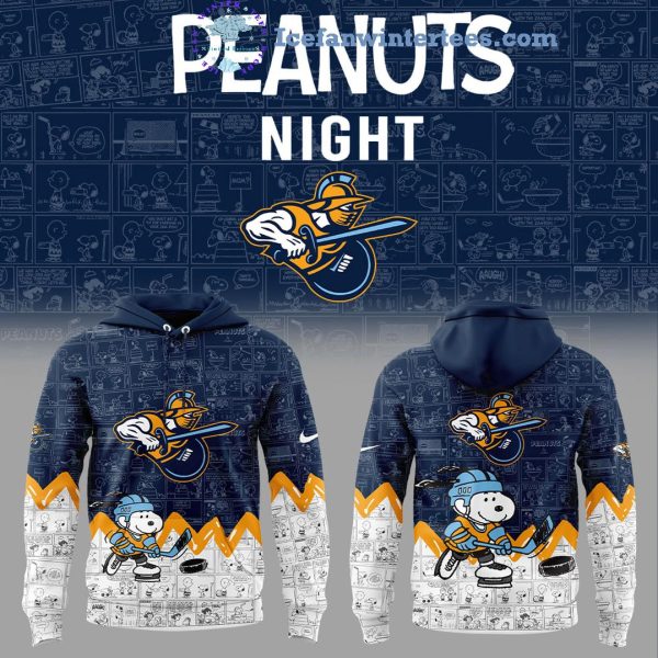 Atlanta Gladiators 75th Anniversary Of Peanuts Night For Fans Limited Edition Hoodie Longpants Cap