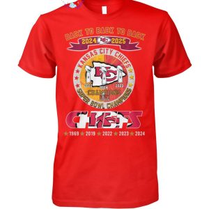 Back To Back To Back 2024-2025 Kansas City Chiefs Champions LIX Super Bowl Champions Unisex T-Shirt