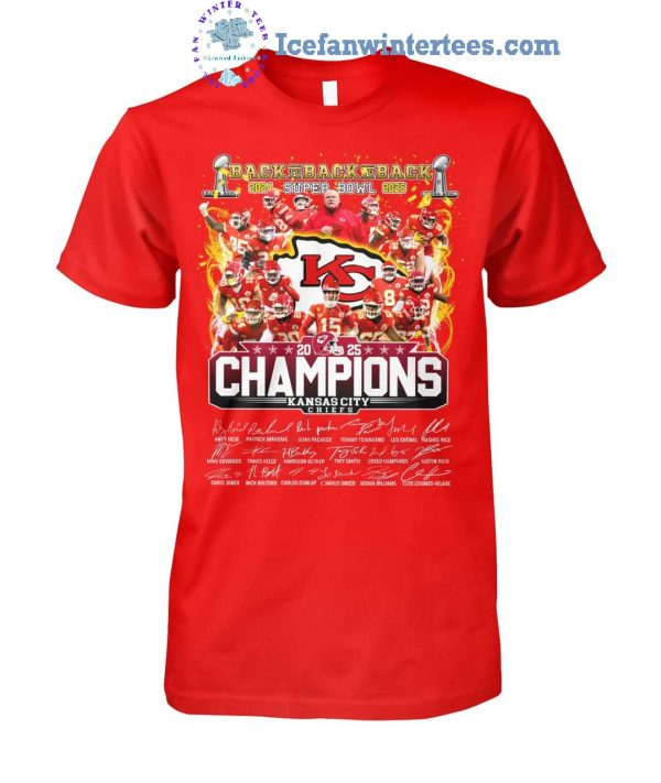 Back To Back To Back 2024-2025 Super Bowl Champions Kansas City Chiefs Limited Edition Unisex T-Shirt