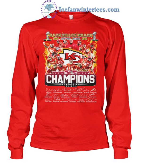 Back To Back To Back 2024-2025 Super Bowl Champions Kansas City Chiefs Limited Edition Unisex T-Shirt