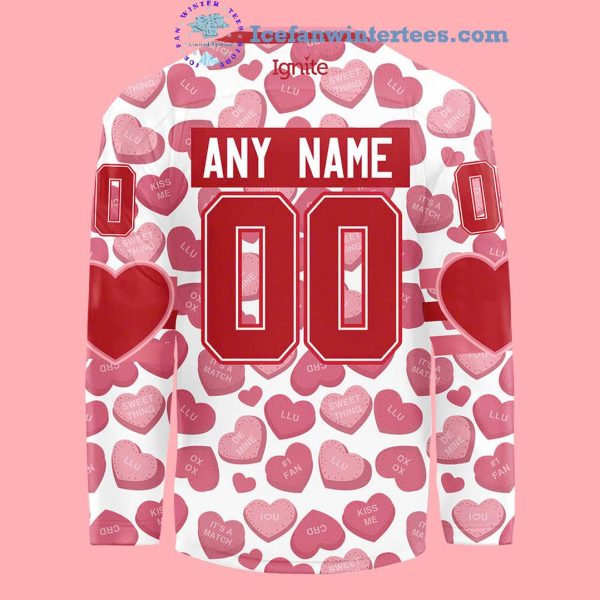 Columbus River Dragons x Valentines Day 2025 Custom Name And Number Limited Edition Hockey Jersey