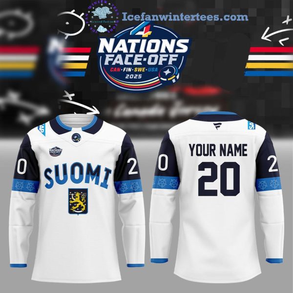 Finnish National Men’s Ice Hockey Team Finland 4 Nations Face-Off 2025 Hockey Jersey