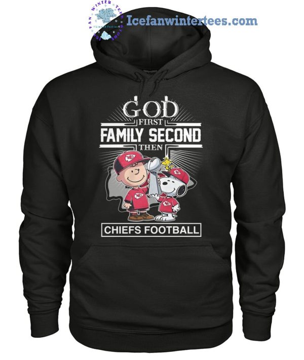 God First Family Second Then Kansas City Chiefs Football x Snoopy Limited Edition Unisex T-Shirt