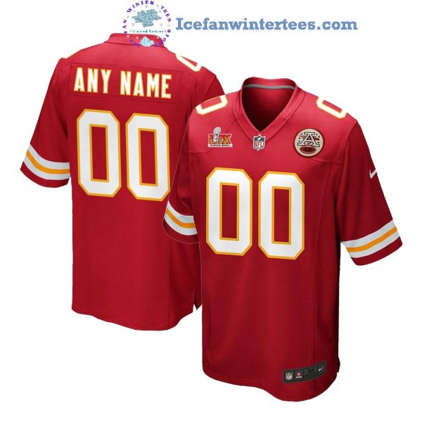 Kansas City Chiefs NFL 2025 Super Bowl LIX Custom Name and Number Foootball Jersey