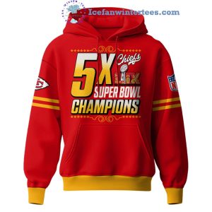 Kansas City Chiefs NFL 5X LIX Super Bowl Champions Back To Back To Back Hoodie Longpants Cap