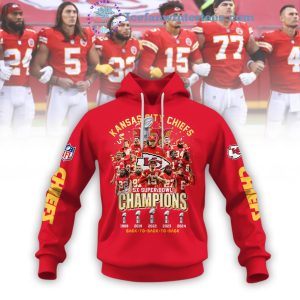 Kansas City Chiefs NFL 5X Super Bowl Champions 2024 Back To Back To Back Hoodie Longpants