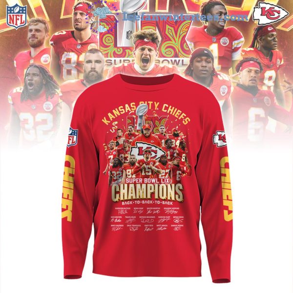 Kansas City Chiefs NFL 5X Super Bowl Champions 2024 Back To Back To Back Hoodie Longpants