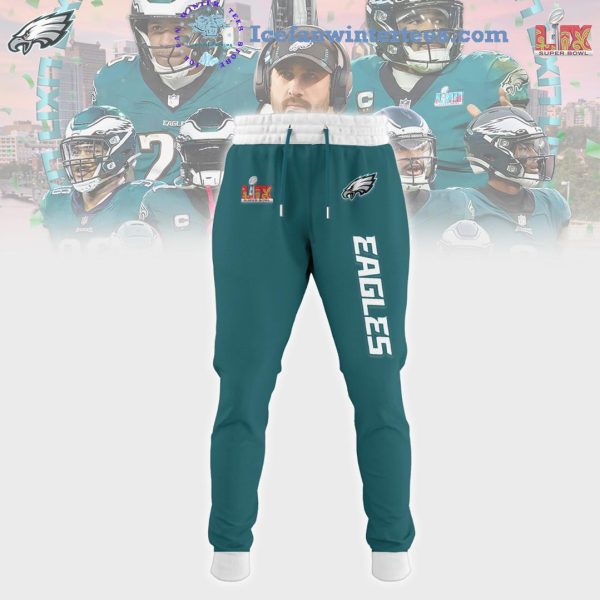 LIX Super Bowl Champions 2024 NFL Philadelphia Eagles 2X Hoodie Longpants