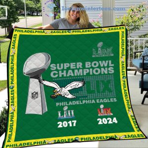 LIX Super Bowl Champions Philadelphia Eagles 2017-2024 Fleece Blanket