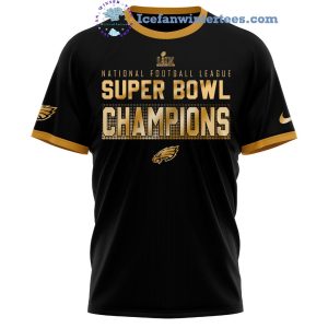 LIX Super Bowl Philadelphia Eagles Champions 2025 Limited Edition Gold 3D T-Shirt