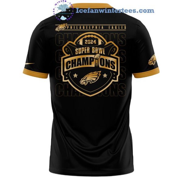 LIX Super Bowl Philadelphia Eagles Champions 2025 Limited Edition Gold 3D T-Shirt