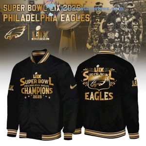 LIX Super Bowl Philadelphia Eagles Champions 2025 Limited Edition Gold Baseball Jacket