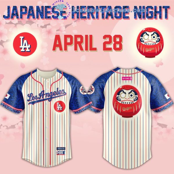 Los Angeles Dodgers x Japanese Heritage Night April 28 Limited Edition Baseball Jersey