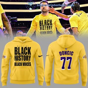 Los Angeles Lakers Luka Doncic Black History Black Voices 2025 Limited Edition Hoodie Longpants Cap