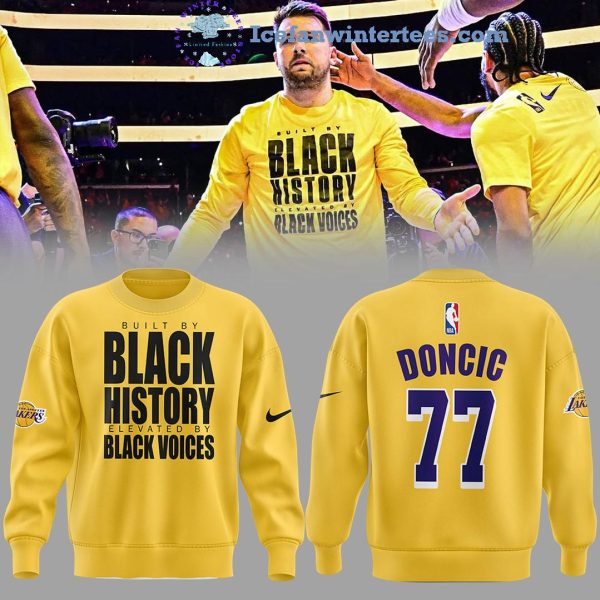 Los Angeles Lakers Luka Doncic Black History Black Voices 2025 Limited Edition Hoodie Longpants Cap