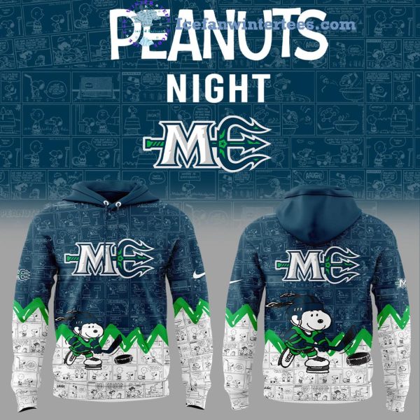 Maine Mariners 75th Anniversary Of Peanuts Night For Fans Limited Edition Hoodie Longpants Cap