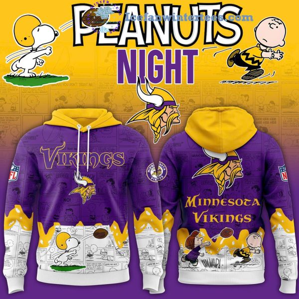 Minnesota Vikings 75th Anniversary Of Peanuts Night Snoopy For Fans Hoodie