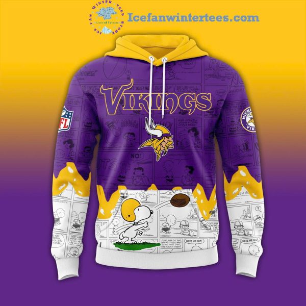 Minnesota Vikings 75th Anniversary Of Peanuts Night Snoopy For Fans Hoodie