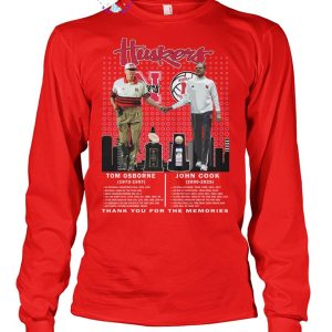 Nebraska Cornhuskers Tom Osborne 1973-1977 John Cook 2000-2025 Thank You For The Memories Unisex T-Shirt