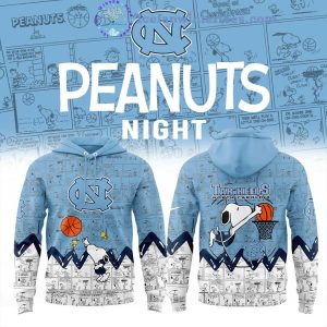 North Carolina Tar Heels Basketball 75th Anniversary Of Penuts Night For Fans Hoodie