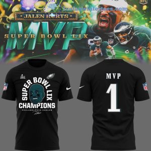 Philadelphia Eagles 2024 Super Bowl LIX Champions Jalen Hurts MVP 1 Unisex 3D T-Shirt