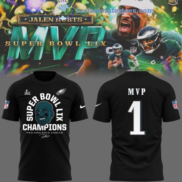 Philadelphia Eagles 2024 Super Bowl LIX Champions Jalen Hurts MVP 1 Unisex 3D T-Shirt