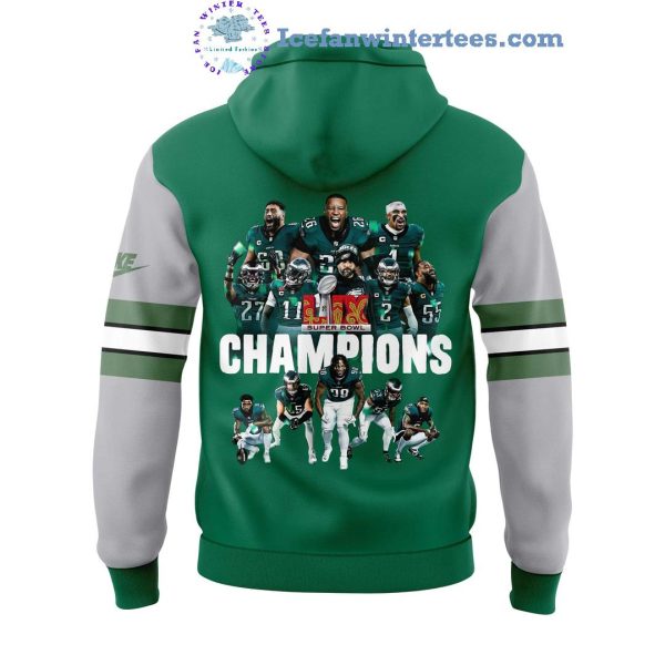 Philadelphia Eagles 2025 NFL Super Bowl LIX Champions Green Hoodie Lonpants