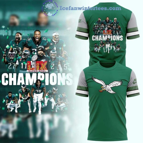 Philadelphia Eagles 2025 NFL Super Bowl LIX Champions Green Hoodie Lonpants