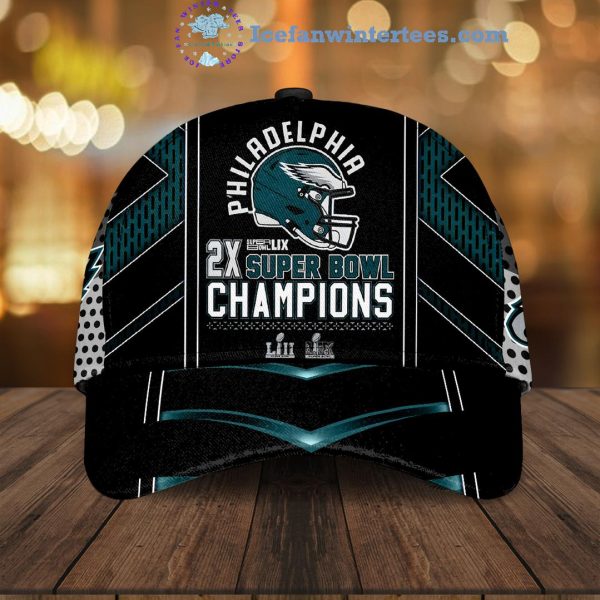 Philadelphia Eagles 2X Super Bowl LIX Champions Classic Cap