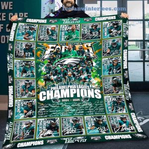 Philadelphia Eagles Champions 2024-2025 Fly Eagles Fly Limited Edition Fleece Blanket