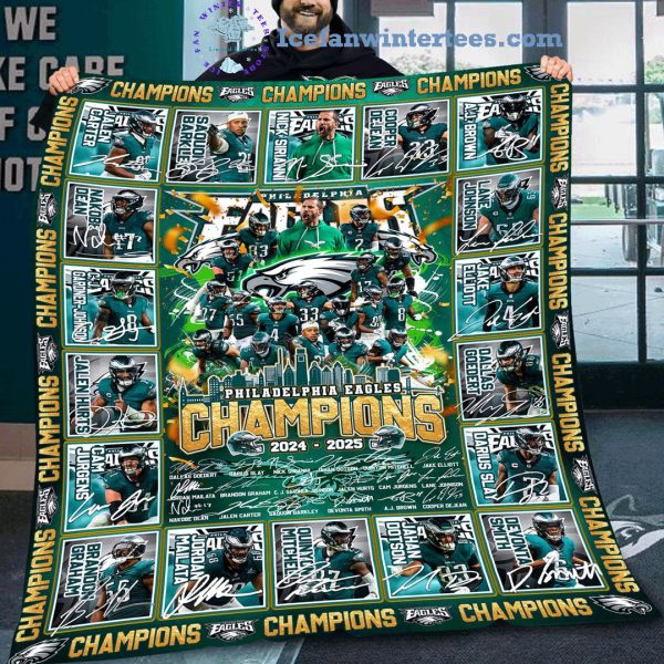 Philadelphia Eagles Champions 2024-2025 Limited Edition Fleece Blanket