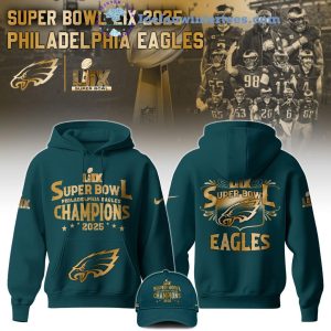 Philadelphia Eagles Champions Super Bowl 2025 Limited Edition Green Gold Hoodie Cap