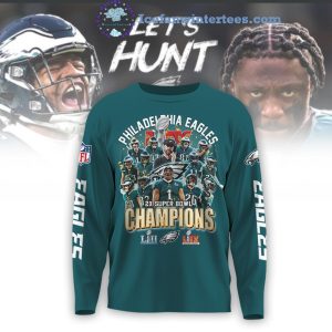 Philadelphia Eagles NFL 2X Super Bowl Champions 2024 Unisex 3D T-Shirt Hoodie