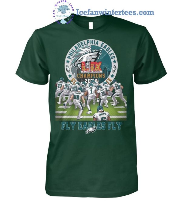 Philadelphia Eagles NFL LIX Super Bowl Champions 2024 Fly Eagles Fly Limited Edition T-Shirt