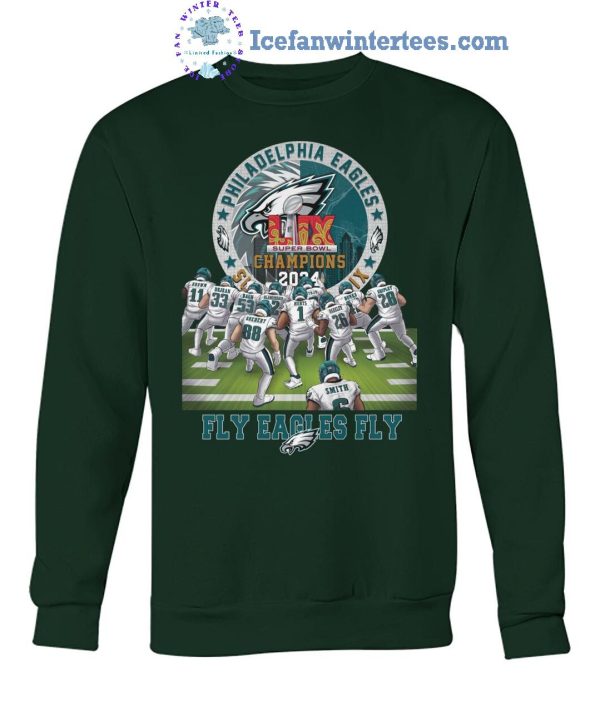 Philadelphia Eagles NFL LIX Super Bowl Champions 2024 Fly Eagles Fly Limited Edition T-Shirt