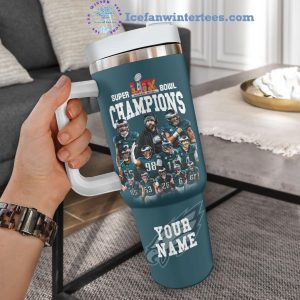 Philadelphia Eagles NFL Super Bowl LIX Champions 2025 Custom Name Stanley Tumbler 40oz