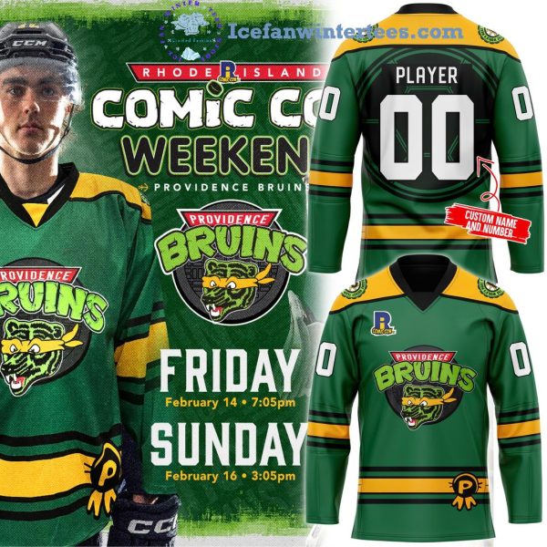 Providence Bruins Comic Con Weekend 2025 Special New Custom Name And Number Hockey Jersey