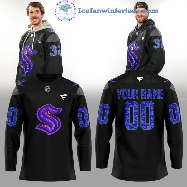 Seattle Kraken NHL Black Hockey History Night Custom Name And Number For Fans Limited Edition Hockey Jersey