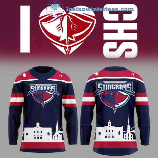 South Carolina Stingrays City Edition I Love CHS Night For Fan Limited Edition Hockey Jersey