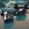 Philadelphia Eagles NFL Super Bowl LIX Champions Vince Lombardi Trophy Limited Edition Unisex 3D T-Shirt