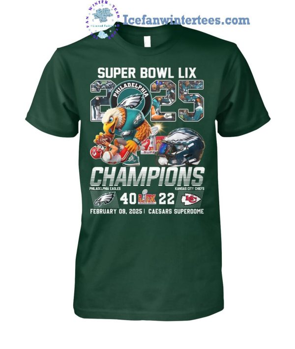 Super Bowl LIX 2025 Philadelphia Eagles Champions 40-22 Limited Edition T-Shirt