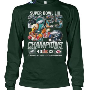 Super Bowl LIX 2025 Philadelphia Eagles Champions 40-22 Limited Edition T-Shirt