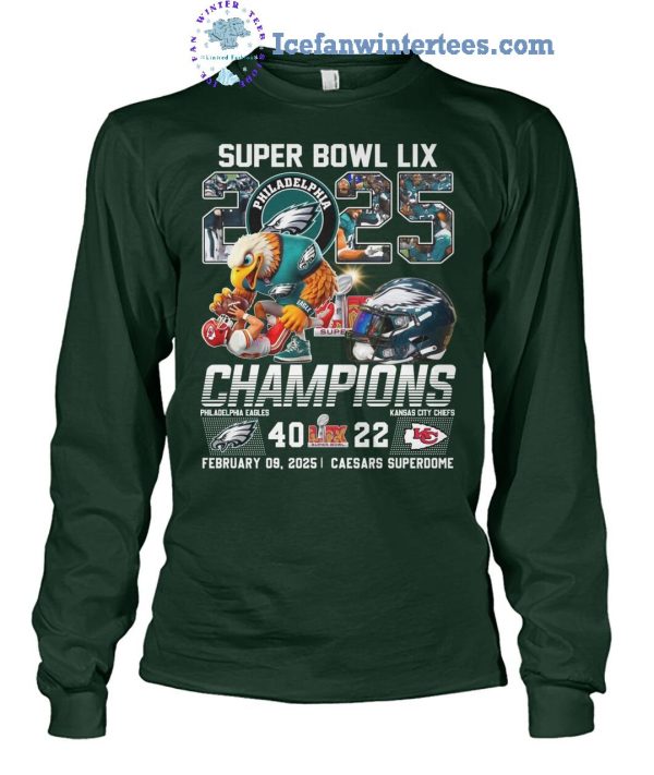 Super Bowl LIX 2025 Philadelphia Eagles Champions 40-22 Limited Edition T-Shirt